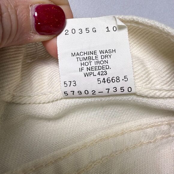 vintage White Tab 900 Series Levi's High Waist Tapered Leg Off White/Cream Sz 11 - Picture 9 of 16